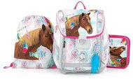 School briefcase set for first graders Oxybag PREMIUM LIGHT Horse romantic feathers - 3 pieces - School Set