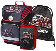 School briefcase set for first graders Baagl Ergo Firefighters - 3 pieces - School Set
