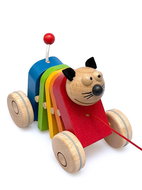 Ulanik Rainbow cat on a string - Push and Pull Toy