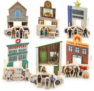 Ulanik Set "City" (police, hospital, fire brigade, shop, residents) - Building Set