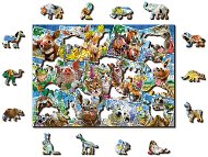 Woden City Wooden Puzzle Animal Postcards 2in1, 200 pieces eco - Jigsaw