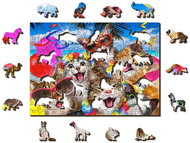 Woden City Wooden Puzzle Cat Party 2in1, 200 pieces eco - Jigsaw Puzzle