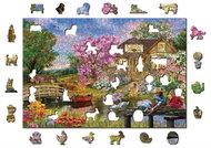 Woden City Wooden Puzzle Cottage in Spring 2in1, 505 pieces eco - Jigsaw Puzzle