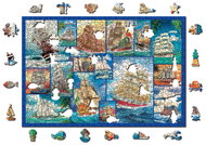 Woden City Dřevěné puzzle Plachetnice 2v1, 505 dílků eko - Puzzle