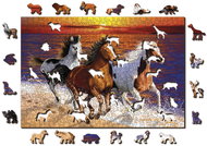 Woden City Wooden Puzzle Wild Horses on the Beach 2in1, 505 pieces eco - Jigsaw Puzzle