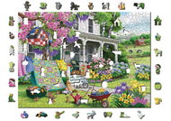 Woden City Dřevěné puzzle Venkovská zahrada 2v1, 1010 dílků eko - Puzzle