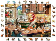 Woden City Wooden puzzle Unruly kittens in the kitchen 2in1, 1010 pieces eco - Jigsaw Puzzle