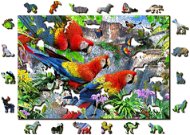 Woden City Drevené puzzle Ostrov papagájov 2 v 1, 505 dielikov eko - Puzzle