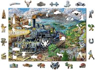 Woden City Dřevěné puzzle Železnice 2v1, 505 dílků eko - Puzzle