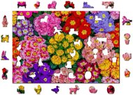Woden City Dřevěné puzzle Rozkvetlé květiny 2v1, 505 dílků eko - Puzzle