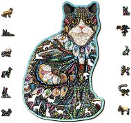 Woden City Wooden Puzzle Cat with gems 250 pieces eco - Jigsaw
