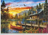 Star Puzzle Sunset over a mountain lake 2000 pieces - Jigsaw Puzzle