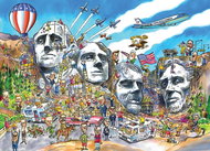 Cobble Hill Puzzle DoodleTown: Mount Rushmore 1000 pieces - Jigsaw Puzzle