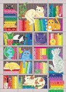 Cobble Hill Puzzle Embroidered quilt: rainbow cats 1000 pieces - Jigsaw Puzzle
