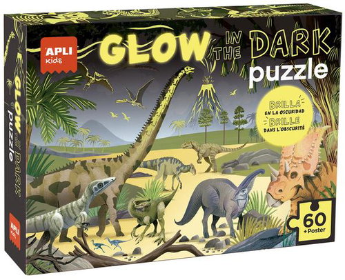 Apli Glow in the Dark Dinosaurs Puzzle - Jigsaw Puzzle - Main image