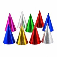 Godan Holographic Children's Party Hats, Mixed Colours, 9 pcs - Wide-Brimmed Hat