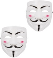 Guirca Plastic Mask Anonymous, Vendetta, Halloween, 2 pcs - Costume Accessory
