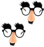 Godan Professor Party Glasses with Moustache, Black, 2 pcs - Costume Accessory