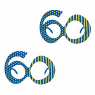 Godan 60th Birthday Party Glasses, 2pcs - Costume Accessory