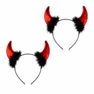 Arpex Devil Horns with Feathers for Children, Headband, Christmas, 2 pcs - Costume Accessory