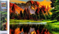 Norimpex Sunset at the lake 30 × 40 cm - Diamond Painting