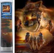 Norimpex Dreamcatcher with wolves 30 × 40 cm - Diamond Painting