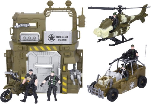 Wiky Military set with car and helicopter - Figure Accessories - Main image