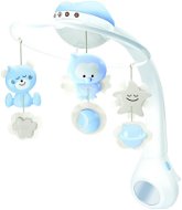 Cot Mobile Musical Carousel with Projection, 3-in-1, Blue - Kolotoč nad postýlku