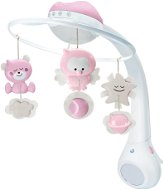 Cot Mobile Musical Carousel with Projection, 3-in-1 Pink - Kolotoč nad postýlku