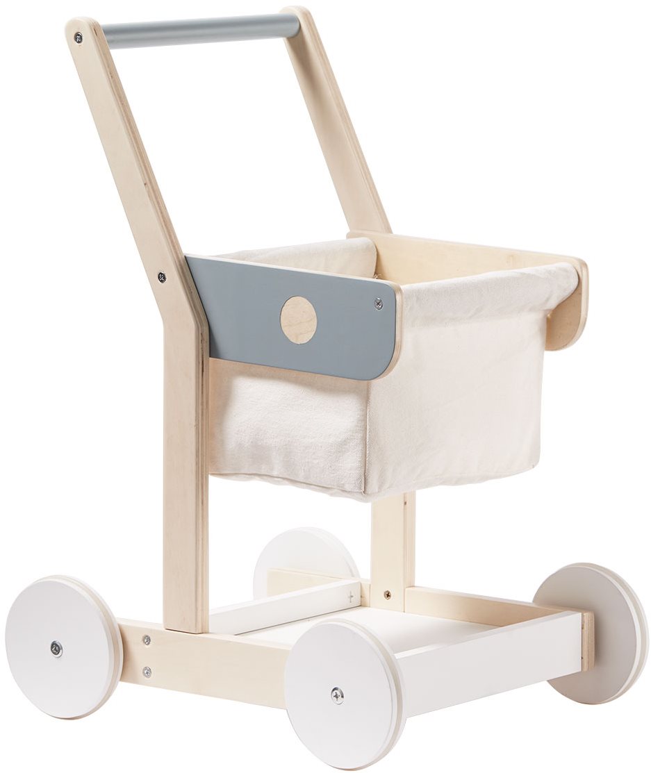 Childrens wooden shopping sales trolley