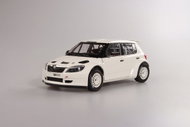 Škoda Fabia II FL S2000 (2010) 1:18 - White - Gravel Wheels - Toy Car