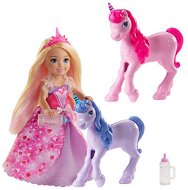 Barbie princezná Chelsea a žriebätko jednorožca - Bábika