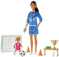 Barbie Futbalová trénerka s bábikou – herná sada Černoška - Bábika