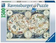 Ravensburger 160037 Fantasztikus állatok világtérképe, 1500 darabos - Puzzle