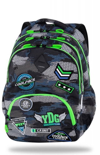 Coolpack Bentley Grey/Green - School Backpack - Main image