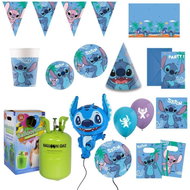 KINGOFBAL Children's birthday set Stitch and Angel with balloons and helium, 10 persons - Helium Balloons