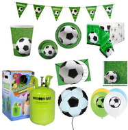 KINGOFBAL Children's birthday football set with balloons and helium, 10 persons - Party Accessories