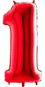 FLEXMETAL Balón foliový číslice červená - red 102 cm - 1 - Balonky