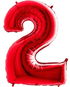 FLEXMETAL Balón foliový číslice červená - red 102 cm - 2 - Balonky