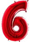 FLEXMETAL Balón foliový číslice červená - red 102 cm - 6 - Balonky