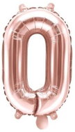 PARTYDECO Balloon foil numerals rose gold 35 cm - 0 (can not be filled with helium) - Balloons