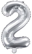 PARTYDECO Balloon foil numerals silver 35 cm - 2 (can not be filled with helium ) - Balloons