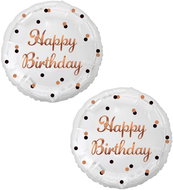 GODAN White happy birthday balloon, gold lettering, 45 cm, 2 pcs - Balloons