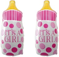 FLEXMETAL Foil balloon 69 cm baby bottle girl, girl, baby shower, 2 pcs - Balloons