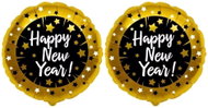 FLEXMETAL Foil balloon - happy new year / New Year's Eve, 45 cm, 2 pcs - Balloons