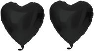 FOLAT Balón foliový -  srdce, matné černé , 45 cm, 2 ks - Balonky