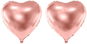 PARTYDECO Foliový balón - srdce, růžovo zlaté / rosegold, svatba / valentýn, 45 cm, 2 ks - Balonky