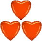 FLEXMETAL Balón foliový - srdce, oranžové, valentýn / svatba, 45 cm, 3 ks - Balonky