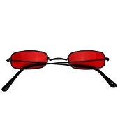 Square glasses with red lenses - Costume Accessory