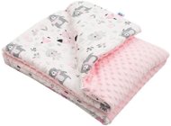 NEW-BABY Minky with filling Teddy bears pink 80 × 102 cm - Blanket